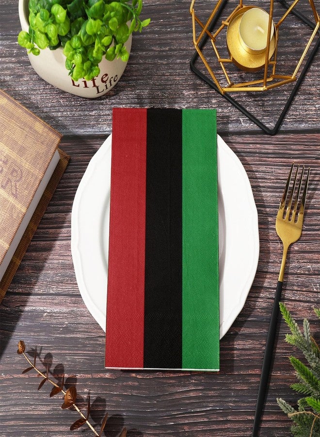 وولاين مجموعة مناديل ورقية للضيوف من والين، 80 قطعة، بتصميم مخطط بالأحمر والأسود والأخضر، مناسبة للاحتفال بيوم التحرير (جونتينث)، مناشف يد للضيوف للاستخدام مرة واحدة، مستوحاة من التراث الأفريقي، مناديل حمام للمناسبات والأعياد، احتفالاً بشهر الحرية الأفريقية، وشهر التاريخ الأسود، واحتفالات كوانزا. - Image 3